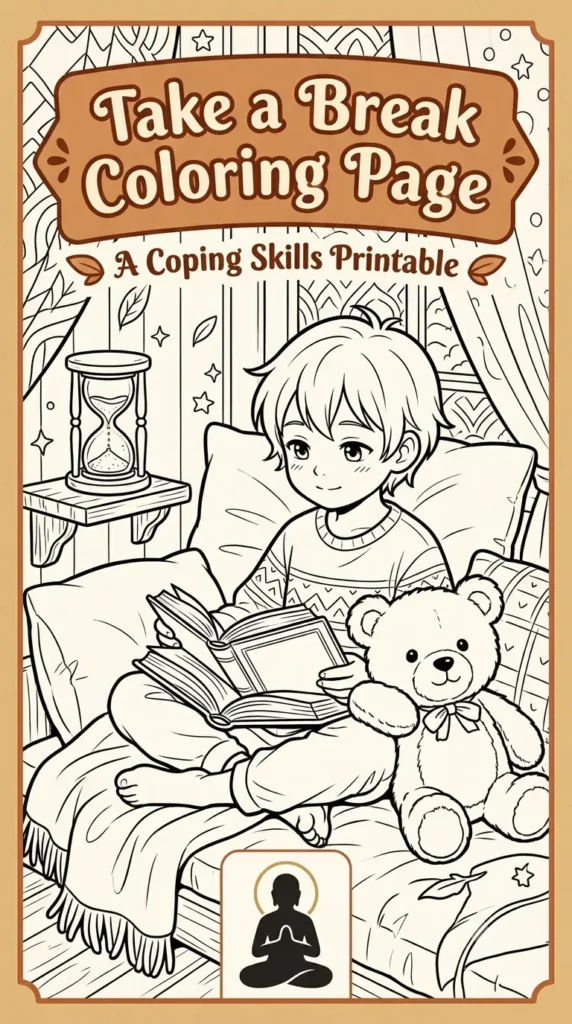 take a break coping skills coloring page.
