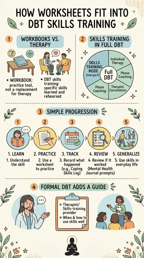 Worksheet to DBT Skills Training.