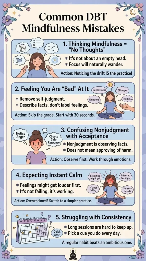 Common DBT Mindfulness mistakes.