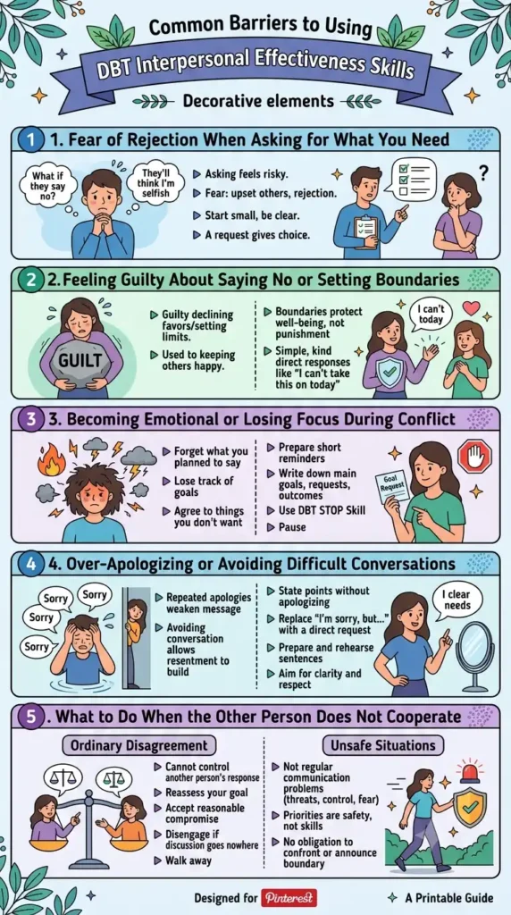 Common barriers - DBT Interpersonal Effectiveness Skills.
