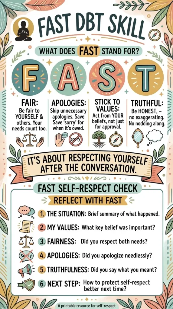 FAST DBT Skill - DBT Interpersonal Effectiveness Skill