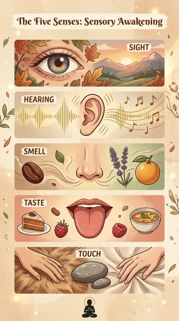 DBT self soothing skills five senses chart.