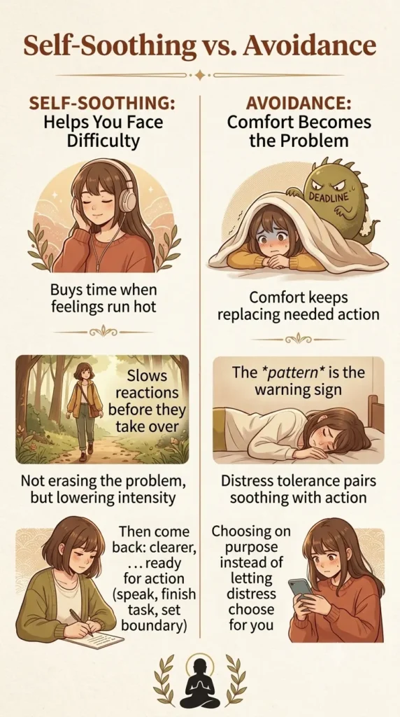 self soothing vs avoidance - DBT Self-Soothing Skills